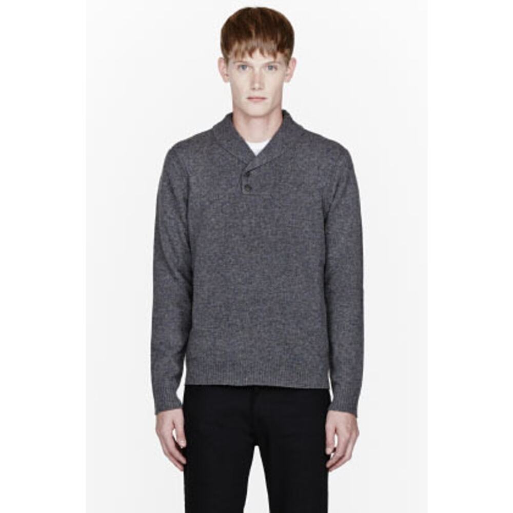 Rag & Bone Mens size XL 100% Wool Charcoal Gray Confetti Nelson Sweater